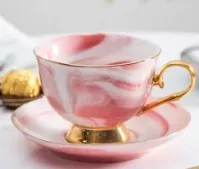 Мраморная полоса Phnom Penh керамическая чашка и блюдце послеобеденный чай чашка и поднос Англия фарфор мрамор посуда с ложкой - Цвет: B