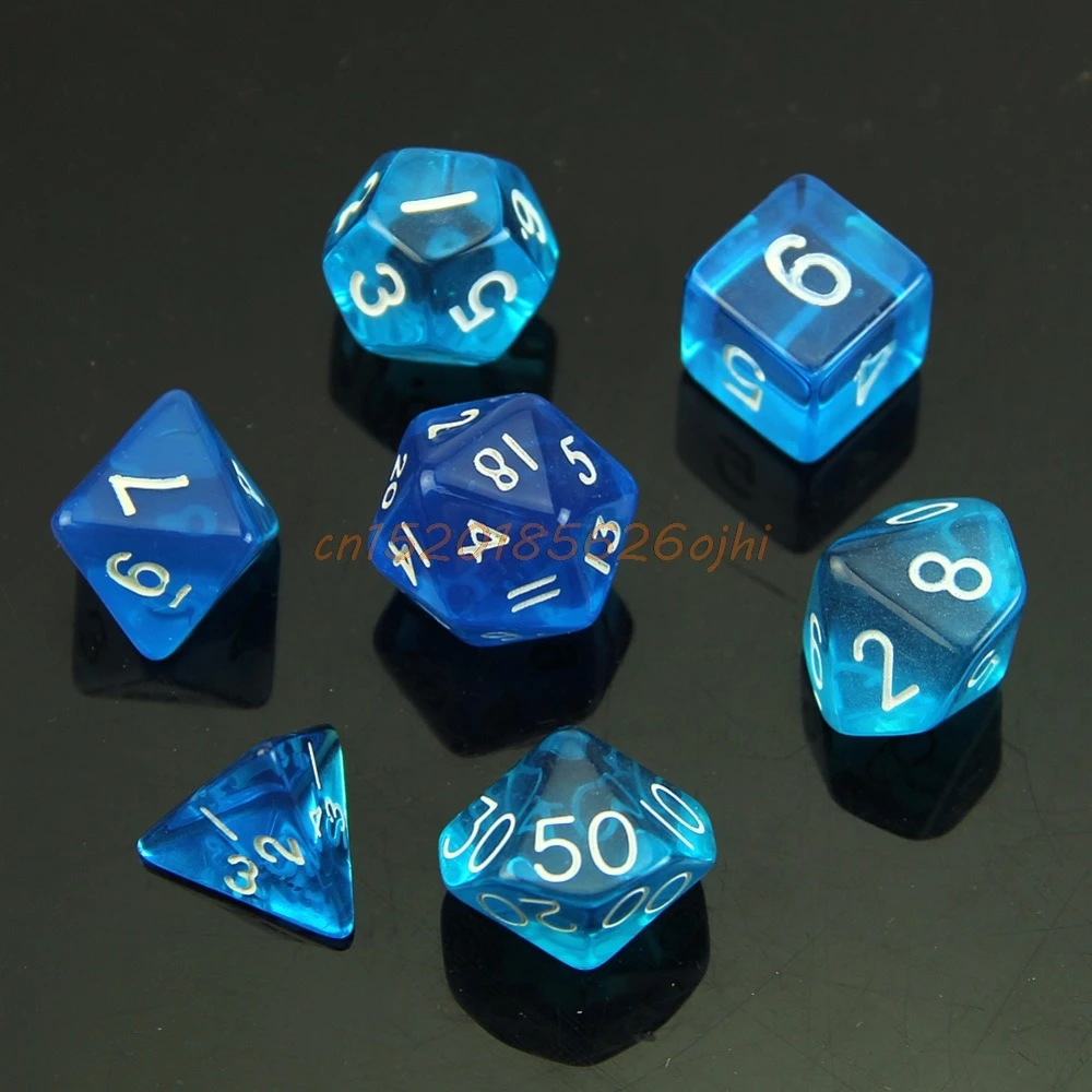 7Pcs/set Polyhedral Sided Dice D4 D6 D8 D10 D12 D20 For RPG Poly Table Game FF 