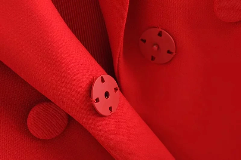Блейзер для женщин Болеро Длинные блейзеры с длинным рукавом Зубчатый воротник сплошной красный черный верхняя одежда офисная Дамская рабочая одежда базовые шикарные топы
