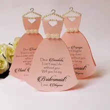 Пользовательские вы будете моей невесты подружки невесты предложение карты свадебное платье приглашения с цветочным узором для девочек свадьбу Подарки сувениры