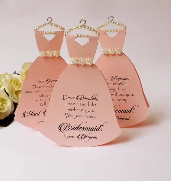 Custom Will You Be My Bridesmaid Maid Of Honor Proposal Cards Invitations Flower Bridal Party Gifts Favors Gift Cardmaid Aliexpress Honor Proposal Cards