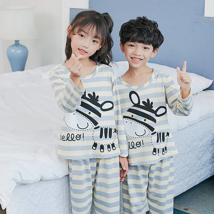 С капюшоном для крупных мальчиков и девочек набор пижам пижамы детская одежда для сна из хлопка, домашняя одежда, одежда для сна с рисунками из мультфильмов одежда для малышей пижамы 2-14YEAR XI1212 - Цвет: STYLE 4