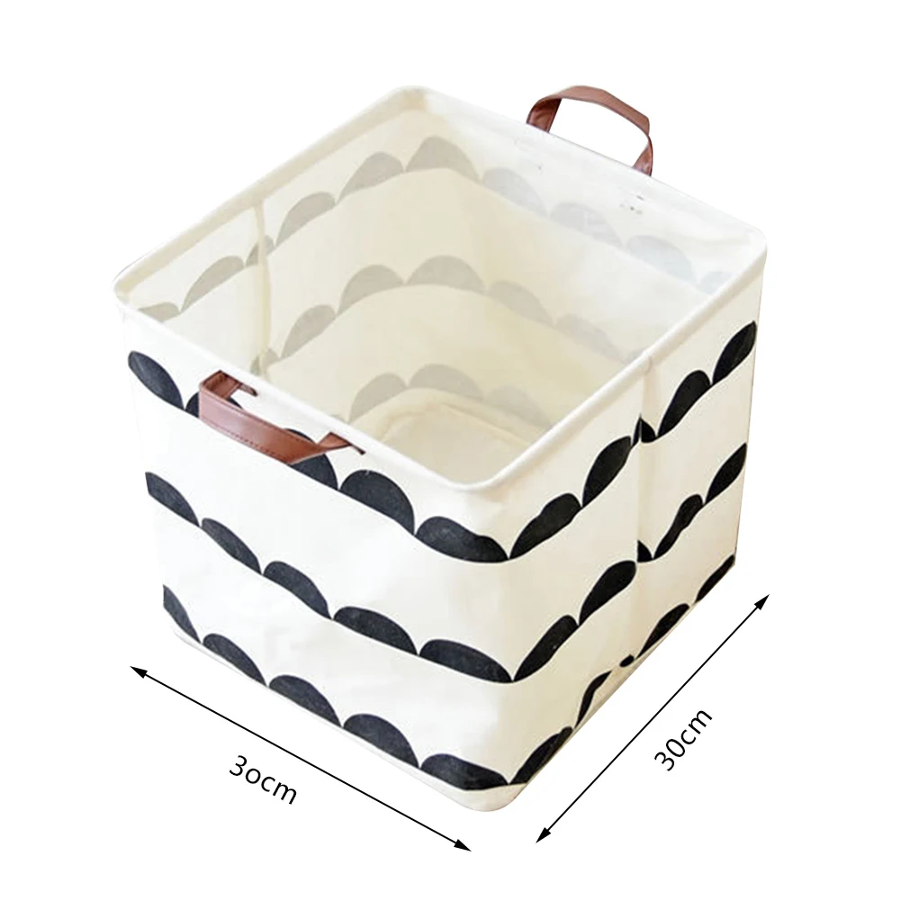 طوي الغسيل مربع سلة القطن و الكتان الملابس القذرة سلة لعب الحطام لطيف نمط الملابس تخزين دلو