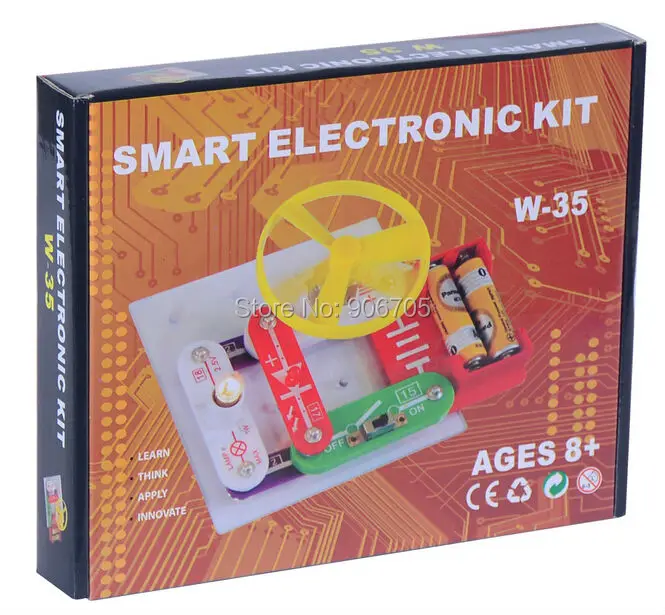 Электронный Обучающий набор W-35, развивающие игрушки, электронные строительные блоки, сборные игрушки для детей, 35 моделей для сборки