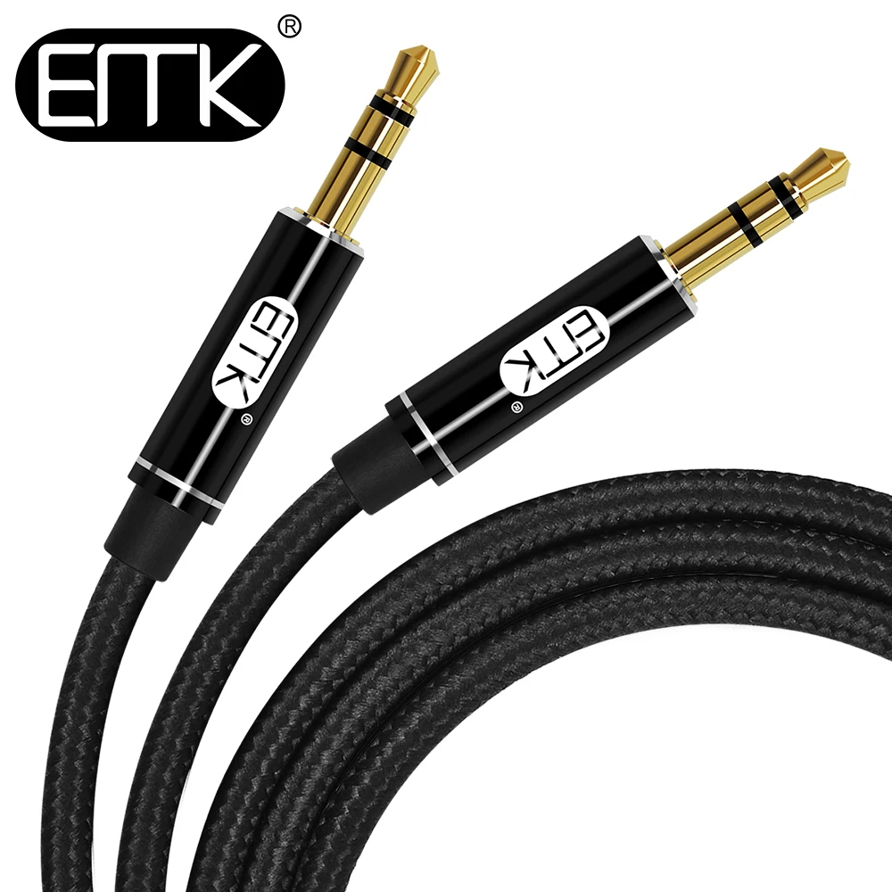 

EMK 3.5mm Audio Cable Jack 3.5 Male to Male Aux Cable 0.5m 1m 2m 3m jack 3.5 For phone Car Headphone MP4/3 with Cotton braided