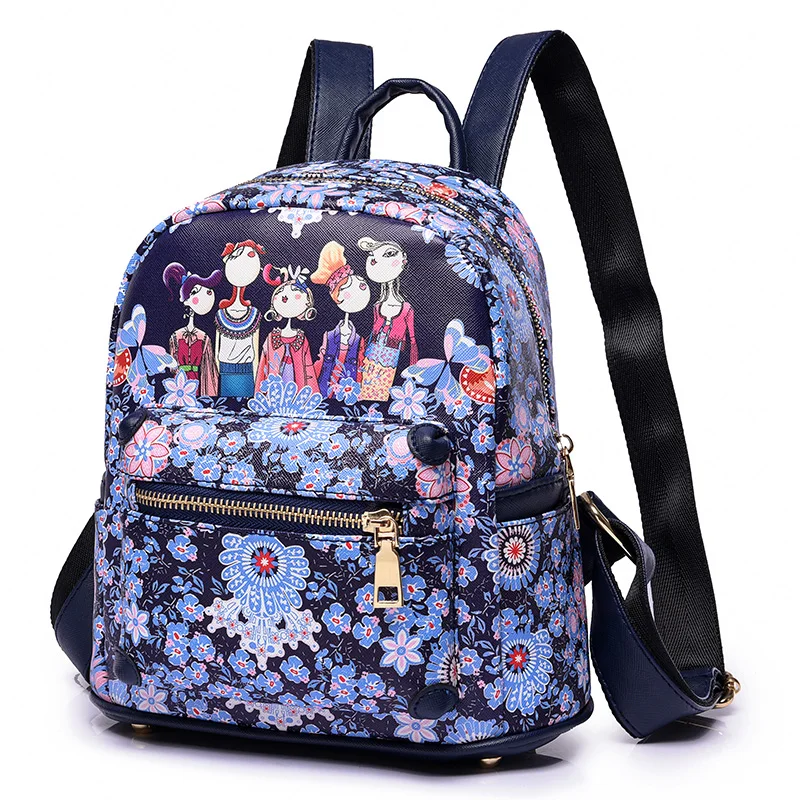 Роскошный маленький рюкзак kavard с цветочным принтом, школьный рюкзак для девочек, женский рюкзак для женщин, сумка для женщин