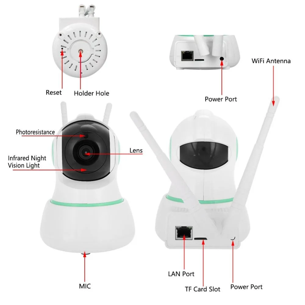 Детский Монитор Двусторонняя аудио ИК камера ночного видения 1080P Wifi Pet