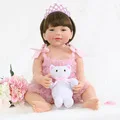 Boneca do Bebê Brinquedo para a Menina Presente de Aniversário Silicone Cheio Reborn Boneca Vinil Recém-nascidos Bebês Princesa Criança Bebe Vivo 55cm 4 Cheap Bonecas