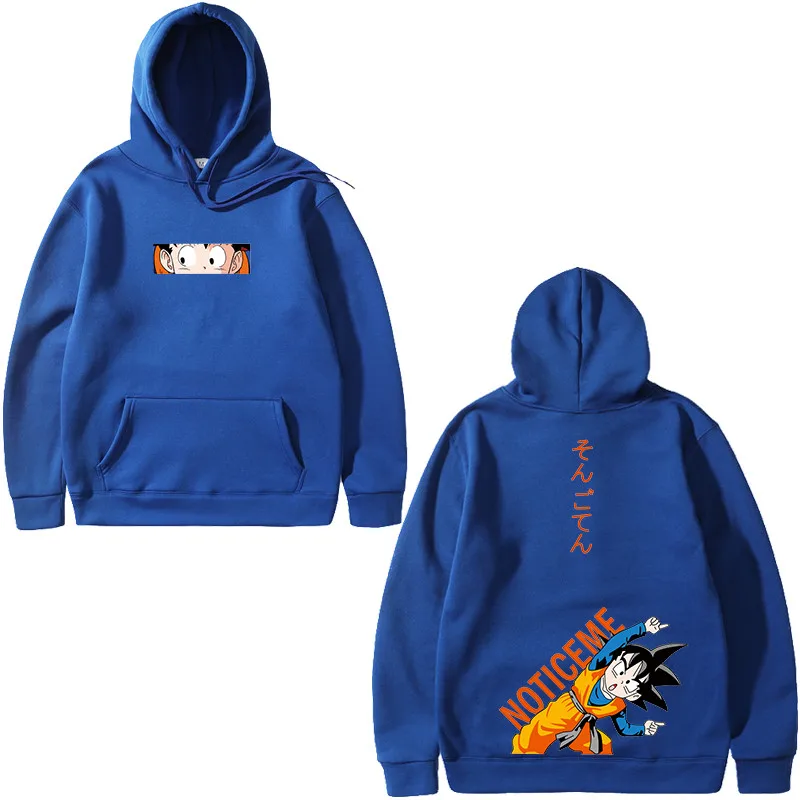 Харадзюку японская манга Sudadera Dragon Ball толстовки для мужчин и женщин любителей хип-хоп Goten трусы плюс бархатные Свободные толстовки для пар - Цвет: blue