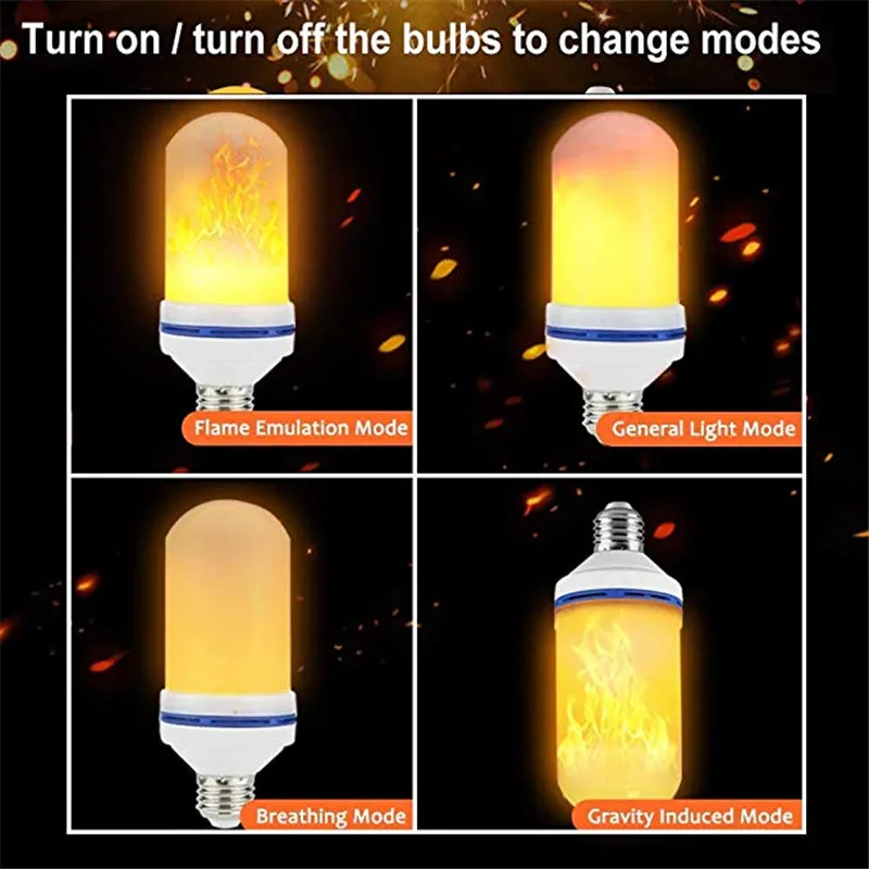 1 шт. Led эффект пламени свет 99 светодиодов 4 модели затемнения мерцание