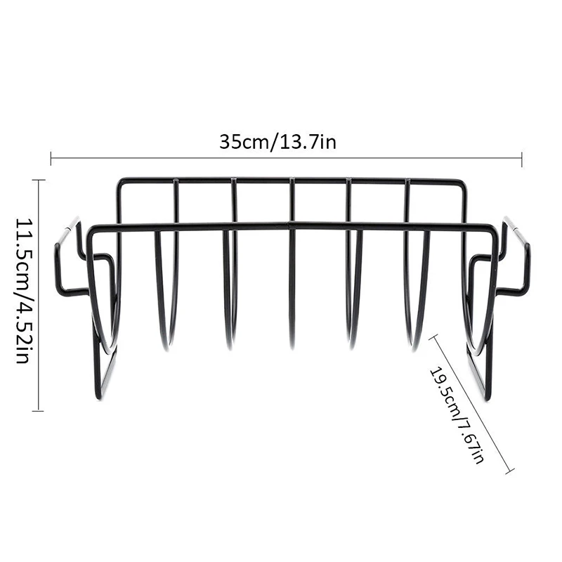 Barbecue Accessories Restaurant Rib Rack Stand Black Non-stick Chicken Beef Steak Holders BBQ Grill Rack Barbecue Grill Tools