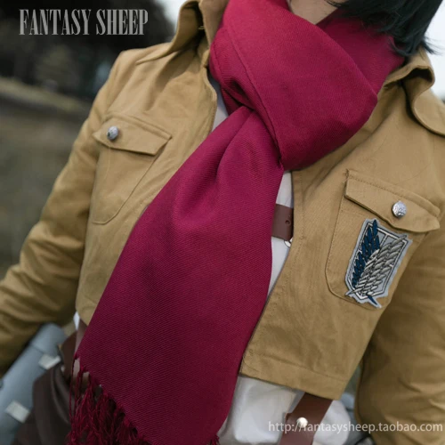 

Attack on titan Cosplay Shingeki no Kyojin Mikasa Ackerman Cosplay Scarf Red Scarf