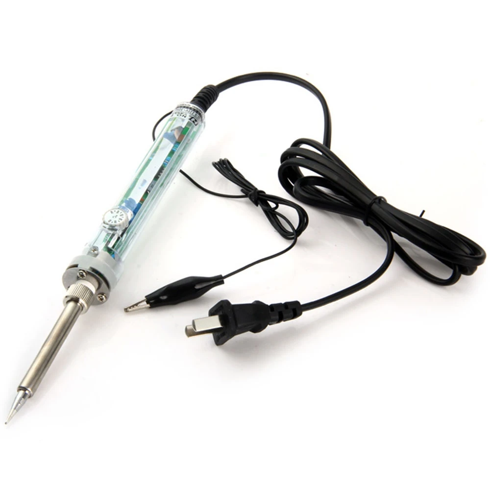 High Quality Soldering Iron Adjustable Temperature Transparent Shell Long Power Wire Portable Repair Tool | Инструменты