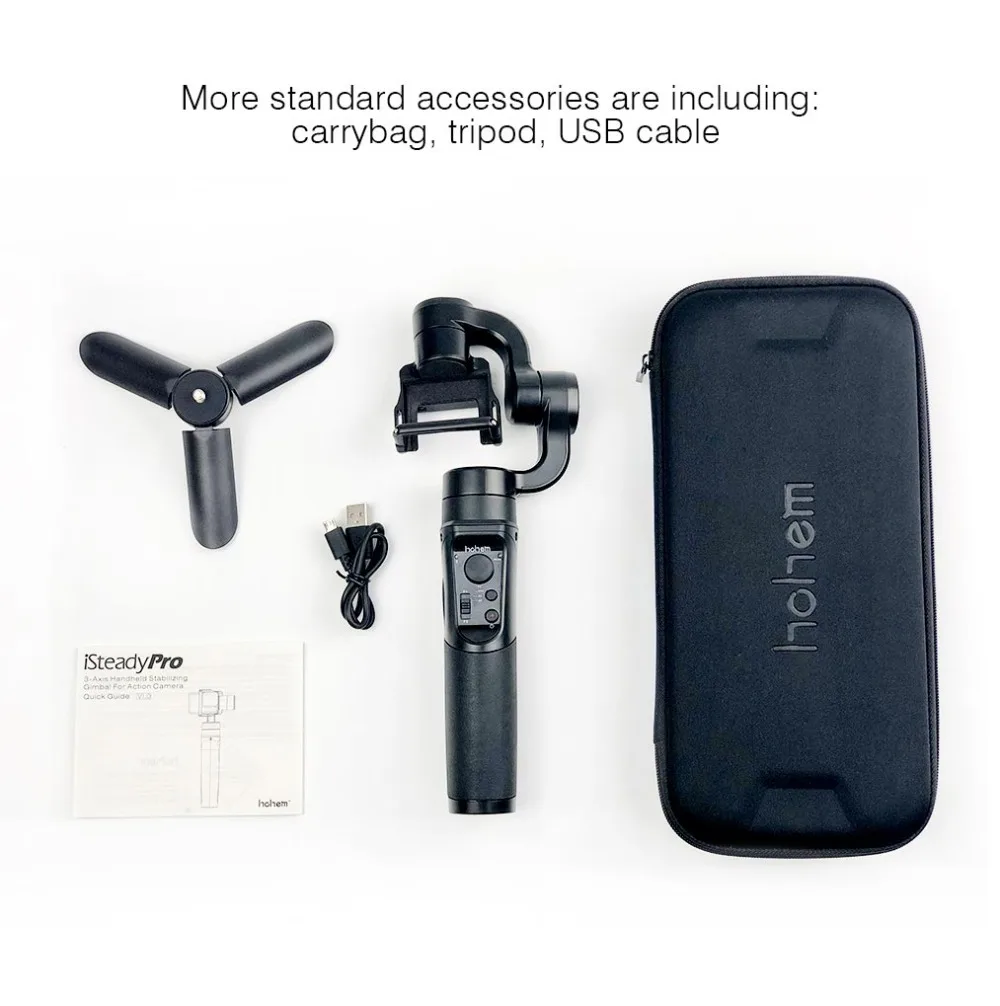 HOHEM iSteady Pro 2/Pro 3-осевая карманная брызгозащищенное с шарнирным замком для DJI Osmo Экшн камера Gopro Hero 7/6/5/4/3 SJCAM YI Action Камера