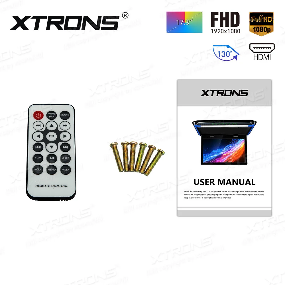 XTRONS 17 3 "FHD Автомобильный плеер на крышу ультратонкий цифровой TFT 16:9 монитор с HDMI