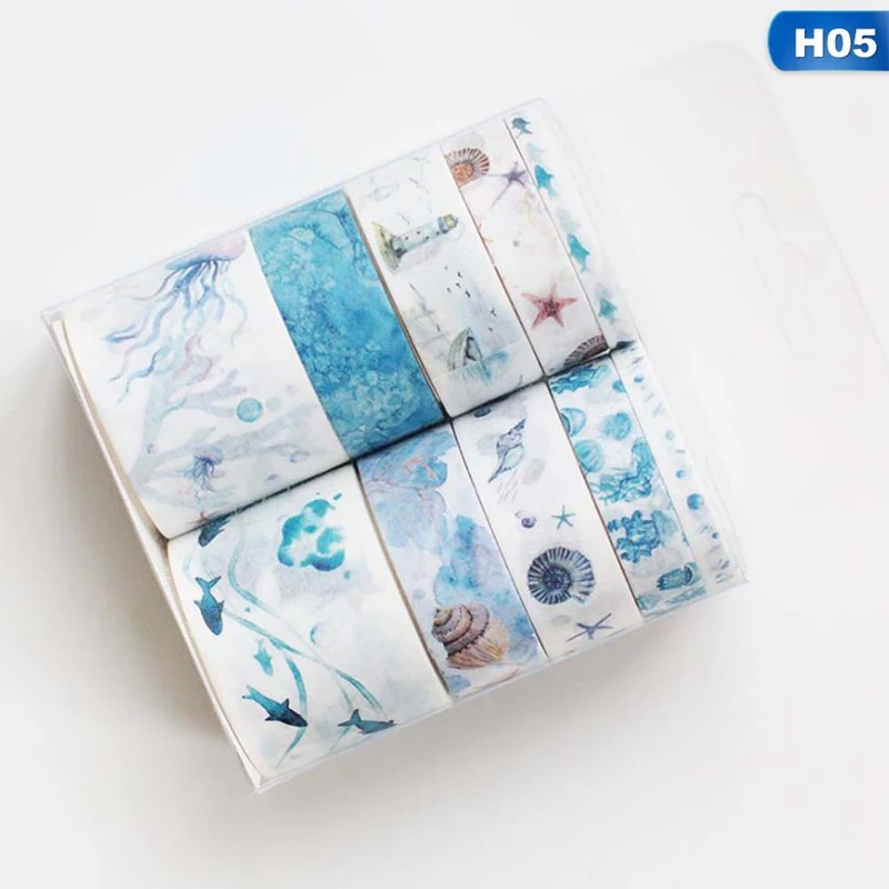 10pcs/lot Cute Starry Food Paper Masking Washi Tape Set Japanese Stationery Kawaii Scrapbooking Supplies Sticker - Цвет: 6343H05