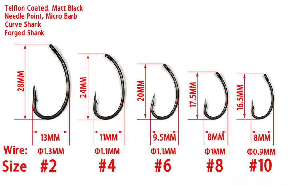 Bimoo 20 шт./упак.#2#4#6#8 тельфлон игла покрытая острый кривой Карп рыболовные крючки Высокое качество матовый черный Pop up крючок для ловли карпа