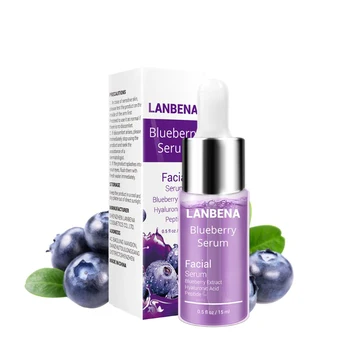 

LANBENA Acid Serum Anti-Aging Anti Wrinkle Whitening Reduces Fine lines Moisturizing Essence Oil Blueberry Hyaluronic Skin Care