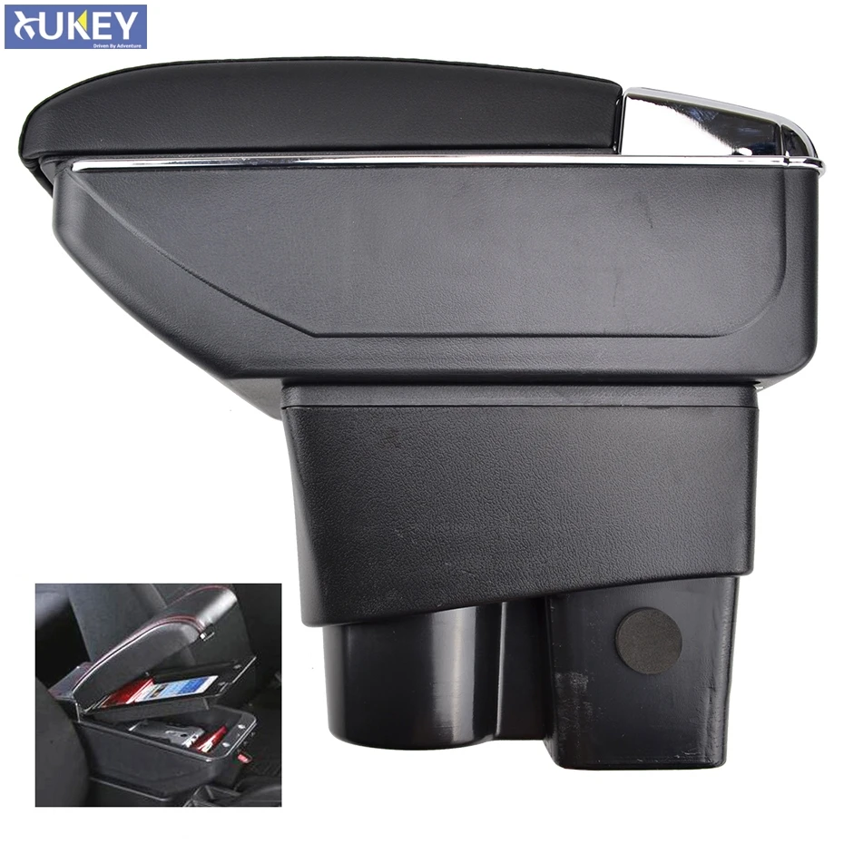 Storage Box Center Console Dual Layer Armrest Arm Rest Tray Cup Holder