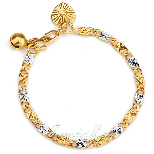 Fashion Whole Lucky Kids Baby Yellow Silver Chain Gf Jewelry 18k Fashion Whole Lucky Kids Baby Yellow Silver Chain Gf Jewelry 18k Gold Filled Heart Bell Charm