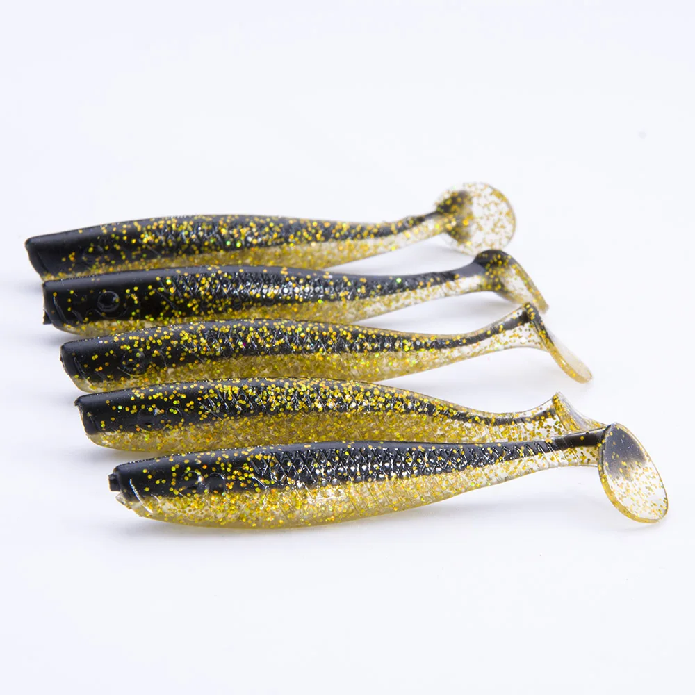 FOVONON Рыбалка мягкие приманки Шад 5 шт./кор. 7cm2.7g приманка для рыбалки искусственные