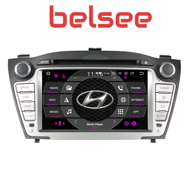 Belsee для Hyundai IX35 Tucson Android 8 Автомобильный Радио dvd плеер Стерео GPS головное