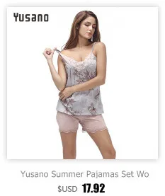 Yusano пижамы хлопок бретели с v-образным вырезом топ и Кружева-Up Шорты для женщин комплект одежды для сна печати розовый зеленый Ночная Пижама, adulto