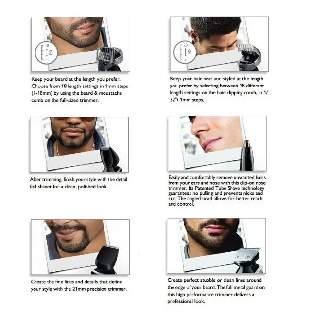 Все-в-1 моющаяся электрическая машинка для стрижки волос в бороды тример профессиональные кусачки для усов, машинка для стрижки волос, стрижка расческа для волос для мужчин уход за волосами