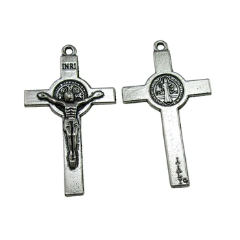 

100pcs of Antique Silver Cross Corpus Crucifix Cross Pendant