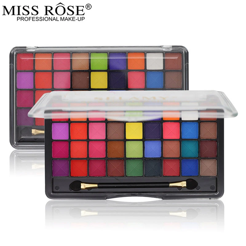 

Miss Rose 36 Color Eyeshadow Palette Make Up Palette Bright Matte Shimmer Colorful Makeup Eye Shadow Set Cosmetic With Brush