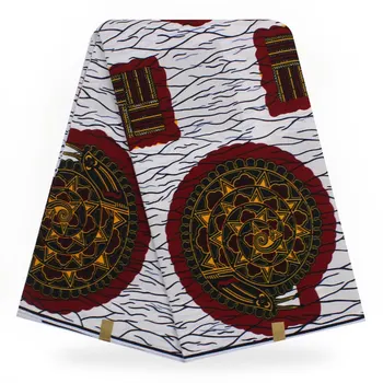 

High Quality African Fabric,White African Fabrics Guanteed Block Wax Prints For African Traditional Garments 6 Yards DF-86