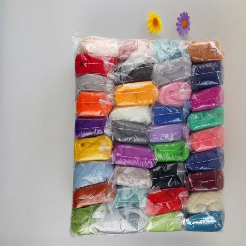 

DIY Homemade Handcraft Craft Kit DIY Hand Spinning Fiber Wool Fibre Roving Package Needle Craft Wool