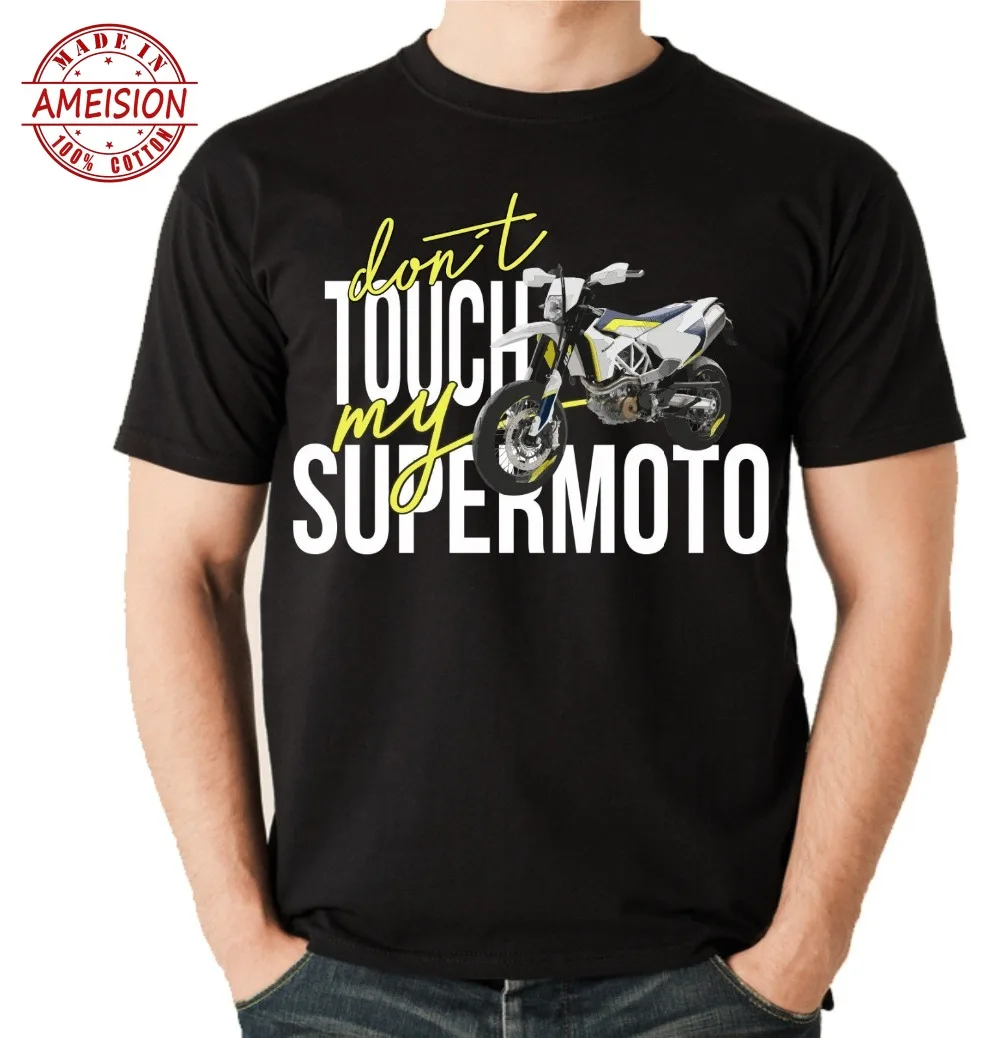 Новая летняя модная мужская футболка унисекс-супермото Хаски Dont Touch My Motorrad Fun с короткими рукавами хлопковая футболка