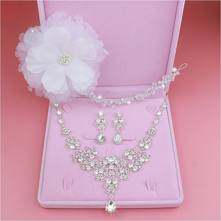 Luxo Cristal Conjuntos de Jóias de Casamento para Noivas Gargantilha Colar + Coroa Tiara + Brinco Conjuntos de Jóias para Bridals Acessórios Para o Cabelo (12)