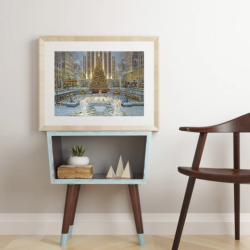 

COSY MOMENT New York Rockefeller Square Poster and Prints Landscape Wall Art Canvas Painting Wall Picture No Frame ZS156