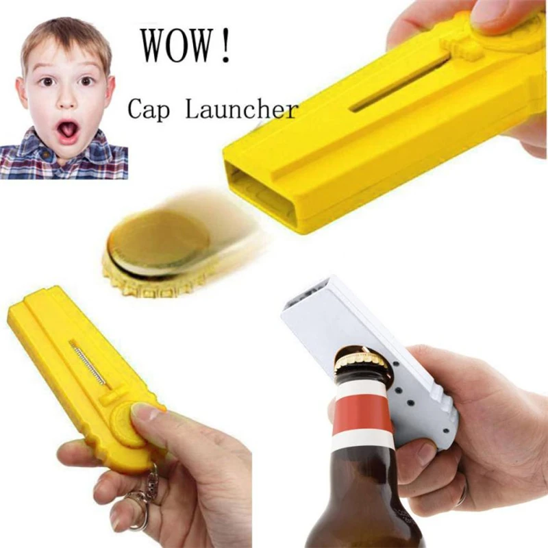 Flying Zappa Beer Drink Bottle Opener Cap Launcher Top Shooter Key Ring Gift Eco-Friendly easy Operation Opener C0327#30        09