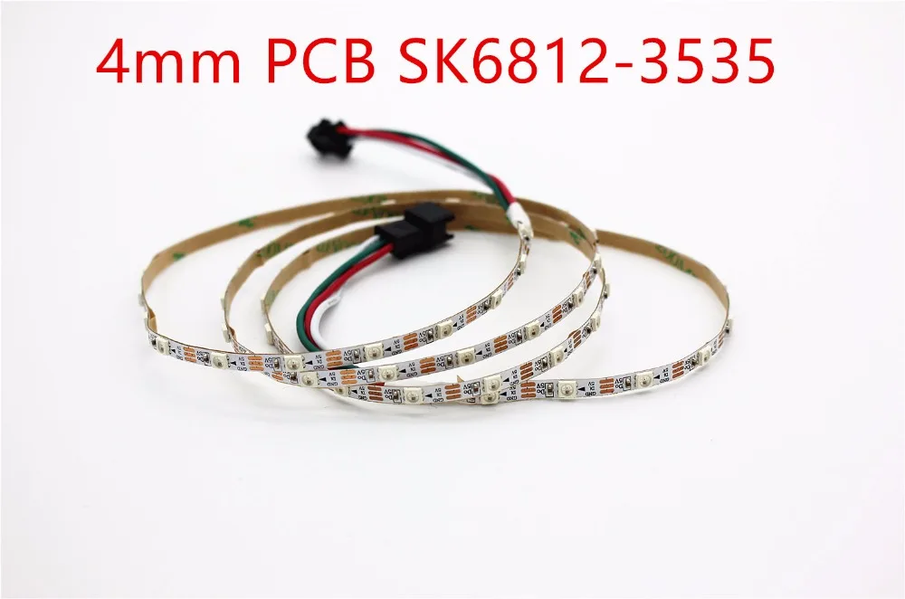 1 м прибор приемно-5050 5 мм PCB SK6812 3535 4 мм PCB SMD RGB гибкий светодиодный полосы DC5V вход 60 пикс./м не обладает водонепроницаемостью