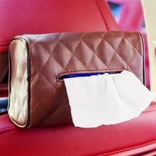 Универсальный автомобильный контейнер для салфеток, складная сумка для хранения салфеток на заднем сиденье автомобиля, коробка для хранения салфеток из искусственной кожи