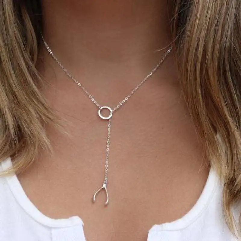 

Women Summer Collier Femme Circle Pendant Choker Necklace Women Gold Sliver Y Necklace Fashion Boho Jewelry