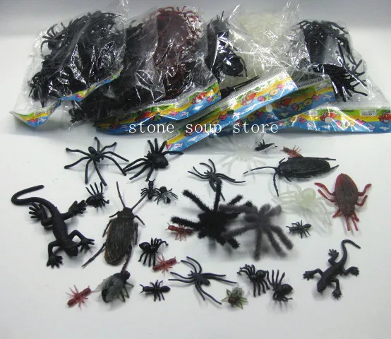 

20-200pcs Variety Simulation Plastic Mini Animal Luminous Insect Spiders Halloween April fool's day Gift Tricky Joking Toy