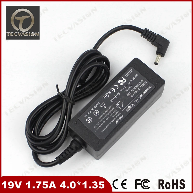 

High Quality 19V 1.75A 33W 4.0*1.35mm Power Supply Laptop Charger AC Adapter For Asus Vivobook S200 S220 X201E X202 X202E X453M