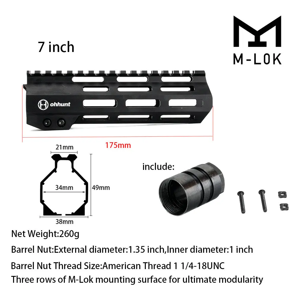 " 9" 1" 12" 13," 15" 1" дюймовый AR15 свободном M-LOK цевье для винтовки для охоты тактический прицел крепление w Сталь гайка