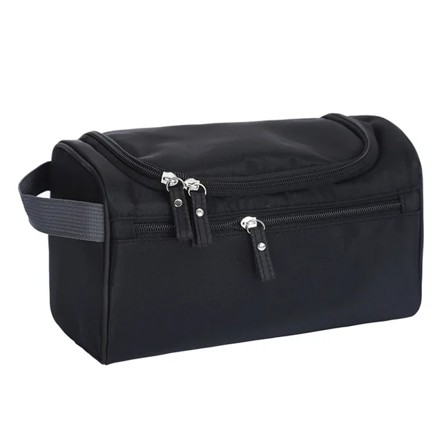 fashion Women High Capacity Oxford bag Travel water-proof Cosmetic Bag beauty makeup bags Washing Bags Makeup bathroom Organizer - Color: Black