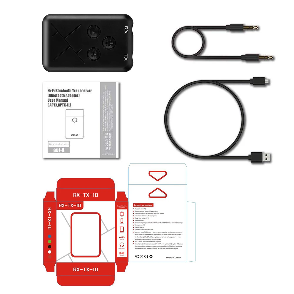 CALETOP 2 в 1 Bluetooth приемник передатчик для ТВ наушники автомобиля Bluetooth 4,2 беспроводной адаптер 3,5 мм AUX стерео аудио Музыка