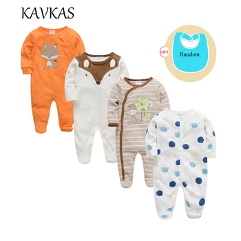 

Brand 2020 4 pcs/lot Baby Clothes Long Sleeve O-Neck Cotton Baby Rompers Newborn Jumpsuit roupa de bebes Girls Boys Pajamas