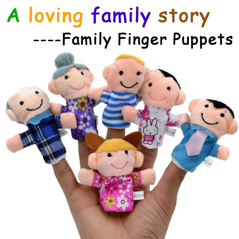 6Pcs Family Finger Puppets Cute Puppets Toy Baby Loves Finger Plush Toy