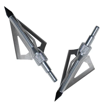 

6pcs 100 Grain Sharp Silver Feicui Arrowhead Hunting Broadhead Arrow Head Tips Points Screw in 3 Blades Archery