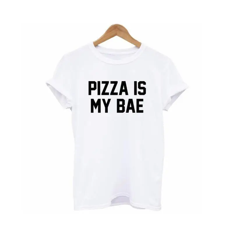 Женская футболка с коротким рукавом Luoyifxiong Pizza Is My Bae Повседневная забавными