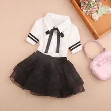 Летние блузки для девочек детская одежда детские хлопковые рубашки с короткими рукавами Школьная блузка для девочек детская одежда От 2 до 16 лет