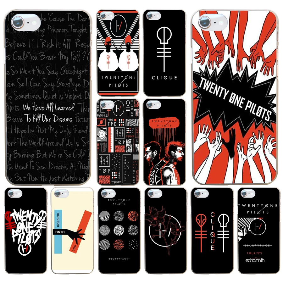 

319DF Twenty One Pilots Collages Hard Transparent Cover Case for iphone 4 4s 5 5s se 6 6s 8 plus 7 7 Plus X